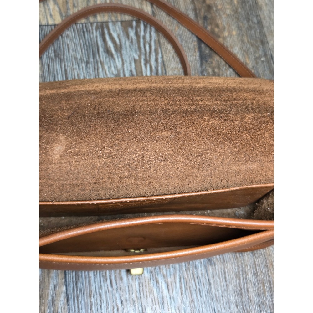 Vintage Coach British Tan Leather Crossbody Bag Turnlock Hungary M7U-9755 - Picture 4 of 11